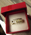 CELTIC FC 9ct Gold Bespoke Block Ring, Size T , Weight 3.7 Grams, Hallmarked 9ct
