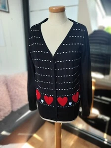 Strickjacke Rollkragen Shirt Herzen Größe S Viscose - Bild 1 von 10