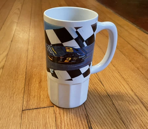 NASCAR Rusty Wallace Ceramic Tall Beer Mug Miller Genuine Draft Cover