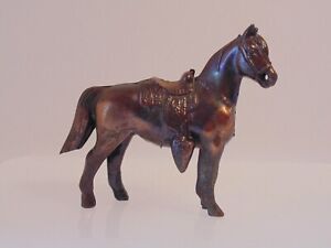 Figurine cheval vintage en métal moulé finition bronze/cuivre
