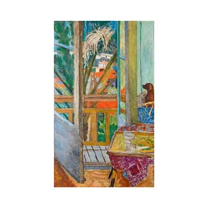 Pierre Bonnard, The Door Window with Dog, 1927, Lustre Canvas Print, 12" x 20" - Picture 1 of 10