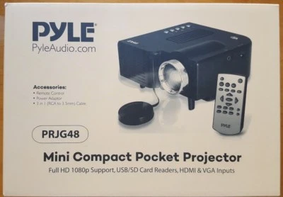 PYLE MINI COMPACT POCKET PROJECTOR PRJG48 BRAND NEW NEVER OPENED BOX - Image 1 of 4