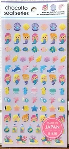 GAIA Chocotto Fairy Tale Sticker Little Mermaid Sea Life Fish Dolphin MADE JAPAN - Picture 1 of 3