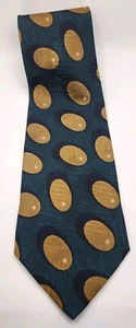 Vintage Giorgio Armani 100% Silk Mens Tie Necktie Green With Gold Dots - Picture 1 of 3