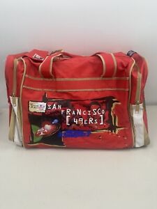 Vintage San Francisco 49ers Duffel Bag 18” x 9” red gold NFL