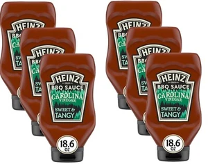 Salsa barbacoa Heinz Carolina estilo vinagre dulce y picante paquete de 6 quilates, 18,6 oz - Imagen 1 de 9
