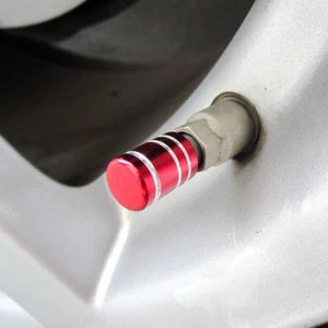 4x Red Aluminum Tire/Wheel Air Pressure Valve Stem CAPS for Auto Car Truck Bike - Picture 1 of 6