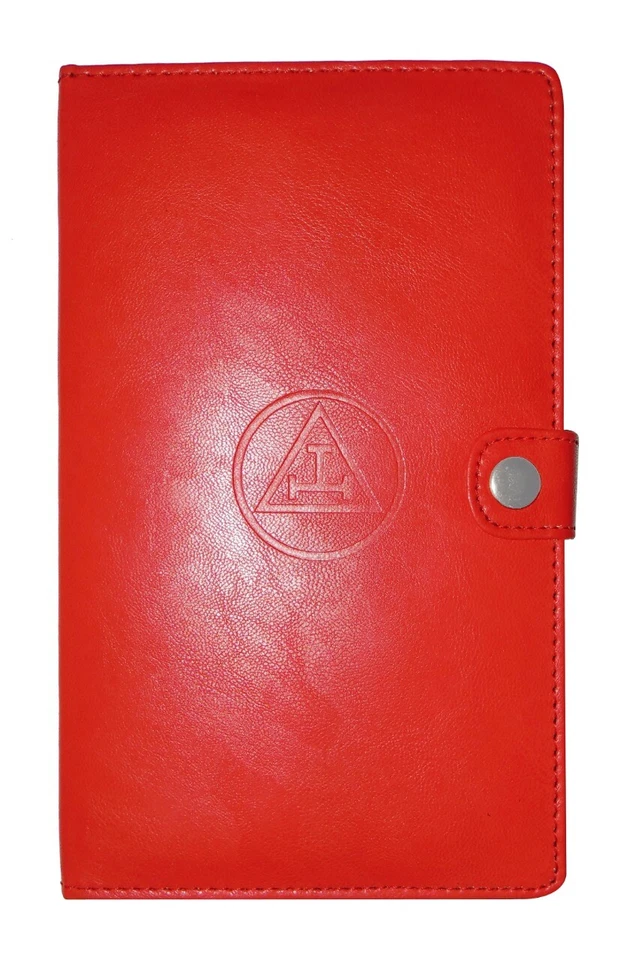 Prince Hall Royal Arch Ritual Book Cover in Faux Leather  Triple Tau & Lock Snap - Image 1 of 4