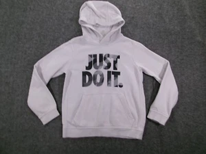 Nike Sweatshirt Youth Boy Large White Camo Pullover Hoodie Club JDI Sports Wear - Picture 1 of 12