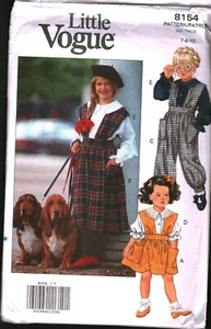 8154 Vogue Vintage NÄHMUSTER Mädchen Pullover Overall Bluse 7 - 10 OOP Nähen - Bild 1 von 2