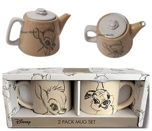 Disney Bambi Thumper Set Of 2 Mugs/ Tea Pot /Cup And Saucer Gift Set PRIMARK - Picture 1 of 24