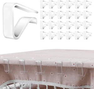 24 Pieces Clear Tablecloth Clips, Durable Plastic Table Cover Holders, Windproof - Picture 1 of 8
