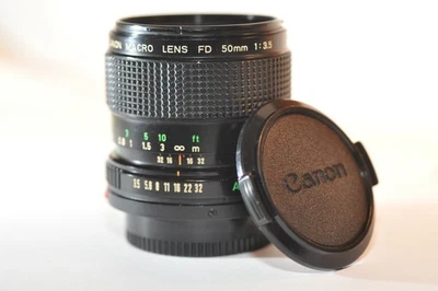 Canon FD 50mm f/3.5 PRIME MACRO lens NICE for A1 AE-1 Program T90 F-1N T-60 T70 - Image 1 of 4