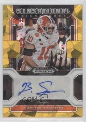 2023 Panini Chronicles Draft Picks Gold Ice Prizm Baylon Spector #SS-BSP Auto - Image 1 of 2