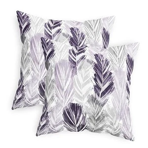 Throw Pillow Cases Pack of 2 Cozy Fleece Two 18" x 18" (Pack of 2) Deep Purple - Picture 1 of 8