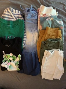 Girls Lot Of 9 , Size 5 , Includes, Shorts Dresses Tees And Sweats .  - Picture 1 of 2