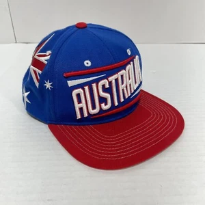 Australia Snapback Hat, Zephyr Cap, Embroidered Spellout, Blue, Red, White; Flag - Picture 1 of 11