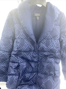 Dennis Basso Women's XS Reversible Print to Solid Blue Jacket - Picture 1 of 5