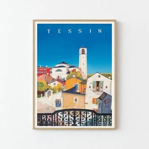 Ticino Switzerland Vintage Travel Poster Fine Art Print | Home Decor - Picture 1 of 6