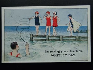 Northumberland WHITLEY BAY I'm Sending You a Line c1914 Postcard by A.C. Redman - Picture 1 of 2