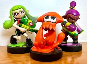 Nintendo Amiibo Alt Color Splatoon Inkling Green Girl Orange Squid Purple Boy JP - Picture 1 of 4