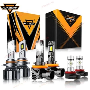 AUXBEAM Combo LED Headlight Fog Bulbs White For Jeep Grand Cherokee 1999-2023 - Picture 1 of 24