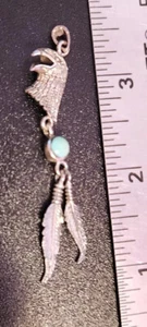Colgante de águila de plata de ley .925 con plumas de turquesa y plata nuevo lote 1617 - Imagen 1 de 1