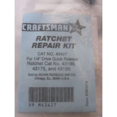 New Craftsman Ratchet Repair Kit No 43427 for 1/4" drive quick release No 43186 - Image 1 of 3