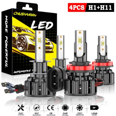 For Ford Fiesta 2014-2017 4X H1 H11 LED Headlight High/Low Beam Bulbs Kit - Image 1 of 4