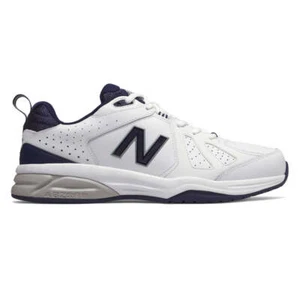 New Balance | Mens 624 V5 2E-Wide Leather Cross-Trainer (White/Navy) - Picture 1 of 5