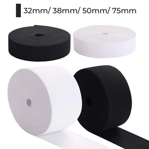 Flat Elastic Cord 1¼,1½,2,3 inch - 32/38/50/75mm Wide Black White Sewing Crafts - Picture 1 of 15