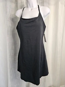 Women's Adjustable Spaghetti Strap Short Sport Dress For Tennis Black Size XL - Picture 1 of 2