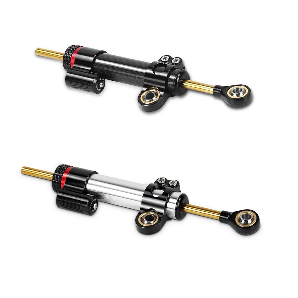 Amortiguador de dirección estabilizador de 10 pulgadas negro/plateado para Suzuki GSXR750 1986-2024 Foto 1 de 4