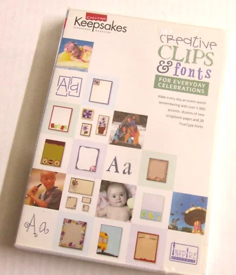 Creating Keepsakes Clips Fonts For Everyday Celebrations Graphic CD Software NIP - Image 1 of 4