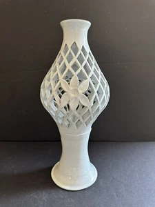 Studio Art Pottery Candle Holder Fairy Light Luminary Lantern Signed 13” - Picture 1 of 22