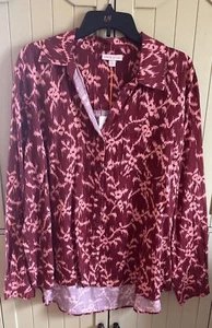 NEW Women's Long Sleeve Button-Down Shirt Knox Rose Light Red XXL Button-Up NWT - Picture 1 of 3