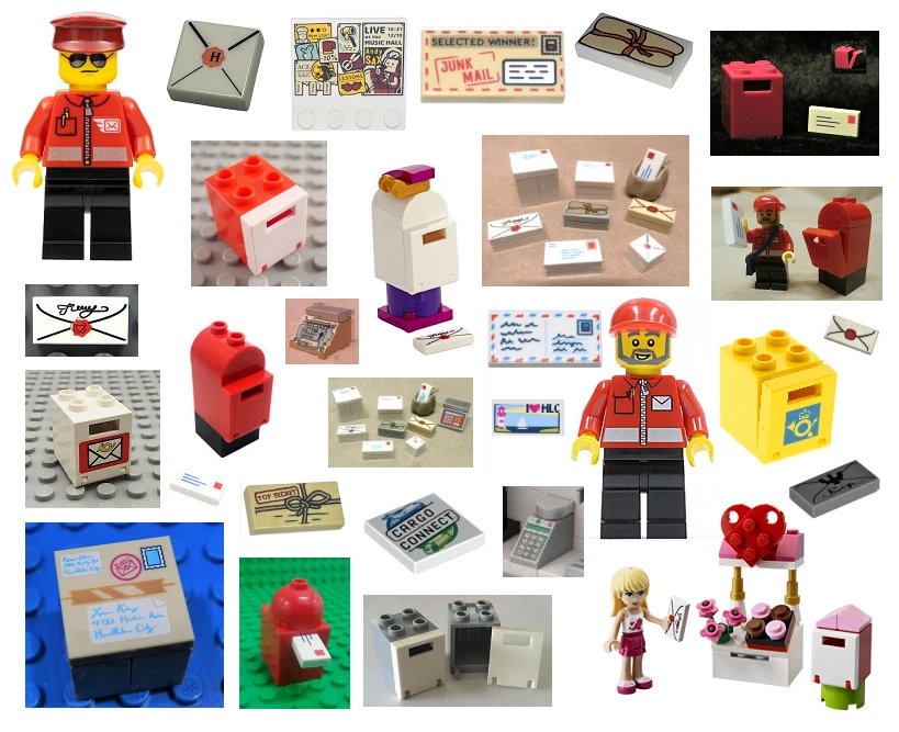 LEGO POST OFFICE ~ Postman Minifigure Mailbox Envelopes Packages Scale NEW - Image 1 of 1