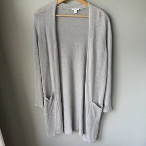 Maxi Cárdigan Suéter J. Jill Lino Mezcla Rayón Ligero Talla Pequeña Pequeño - Imagen 1 de 10
