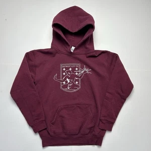 Detroit City Football Club Hoodie Pullover DCFC Soccer Maroon Kids' Sz Medium - Picture 1 of 4