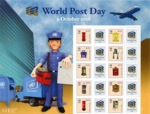 UN 2016 NEW YORK PERSONALIZED SHEET MNH WORLD POST DAY SCOTT 1146 (S-77) - Picture 1 of 1