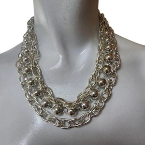 Vintage Avon Silver Tone Multi-Chain Necklace - Picture 1 of 4