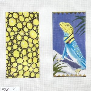 Colors of Praise hand painted needlepoint canvas colorful Lizard Eyeglass case - Picture 1 of 1