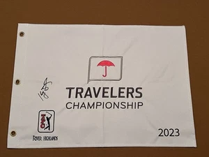 RARE Keegan Bradley Autographed 2023 Travelers Championship Pin Flag - Picture 1 of 4