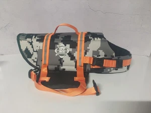 Paws Aboard dog life jacket M Medium Camo Orange Reflective Adjustable Buckle - Picture 1 of 12