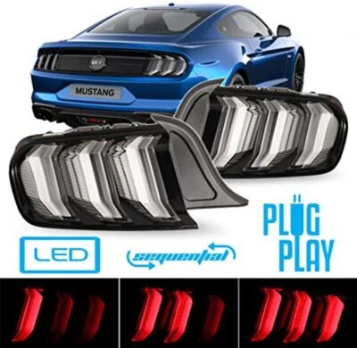 LED Sequential for 2015-2021 Ford Mustang Tail Lights Brake Rear Lamp Left Right - Image 1 of 4