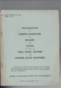 LEATHER ,BRIT INTELL. INVESTIGATION GERMAN ENGRAVERS , ROLLERS , LEATHER 1946 - Bild 1 von 1