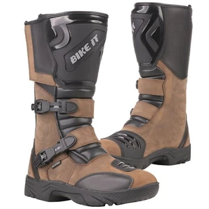 Bike It Triple-Schwarz Motorrad Motorrad Wasserdicht Adventure Style Stiefel braun - Bild 1 von 5