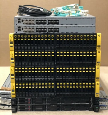 HP 3PAR 7400c DL360 Gen10 16GB FC 17.4TB 2-Tier 32Core 256GB Server SAN Solution - Image 1 of 3