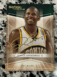 Ray Allen 2004 NBA SkyBox #49 Autographics Gold ID#/50 ~ Seattle SuperSonics
