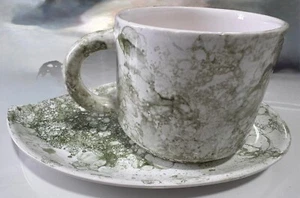 Glazed Ceramic Tea Cup & Saucer Set Coffee Mug Espresso Latte Mug Drinkware Gift - Picture 1 of 5